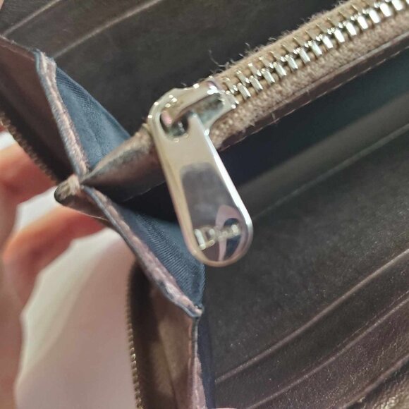 Dior Rose Gold Patent Cannage Leather Zip Around Wallet - Picture 13 of 14